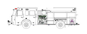 K-180 Model 3106 Side Mount Pumper Drawing