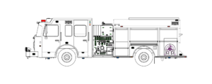 K-180 Model 3114 Side Mount Pumper Drawing