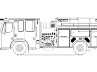 Ferrara Cinder Pumper Driver Side Drawing